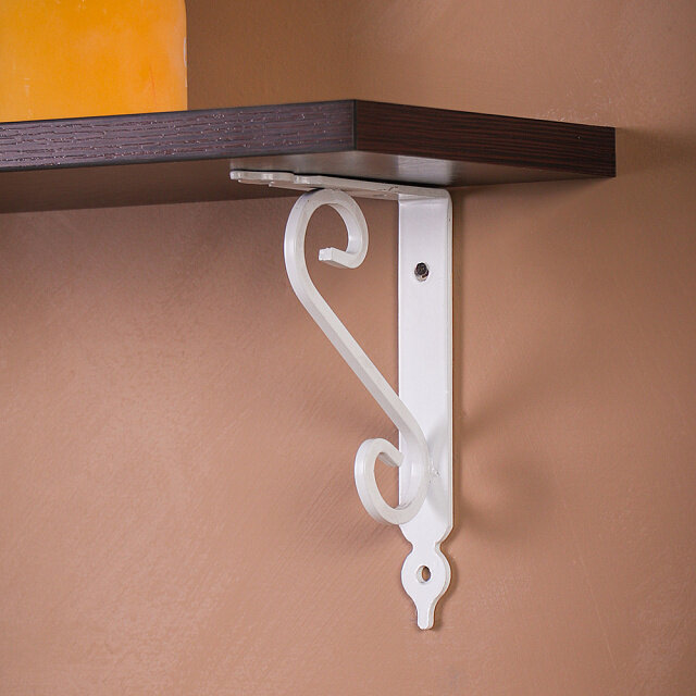 Кронштейн для полки, декоративный, стальной, 140x190мм, белый, 2 шт. — фото 1