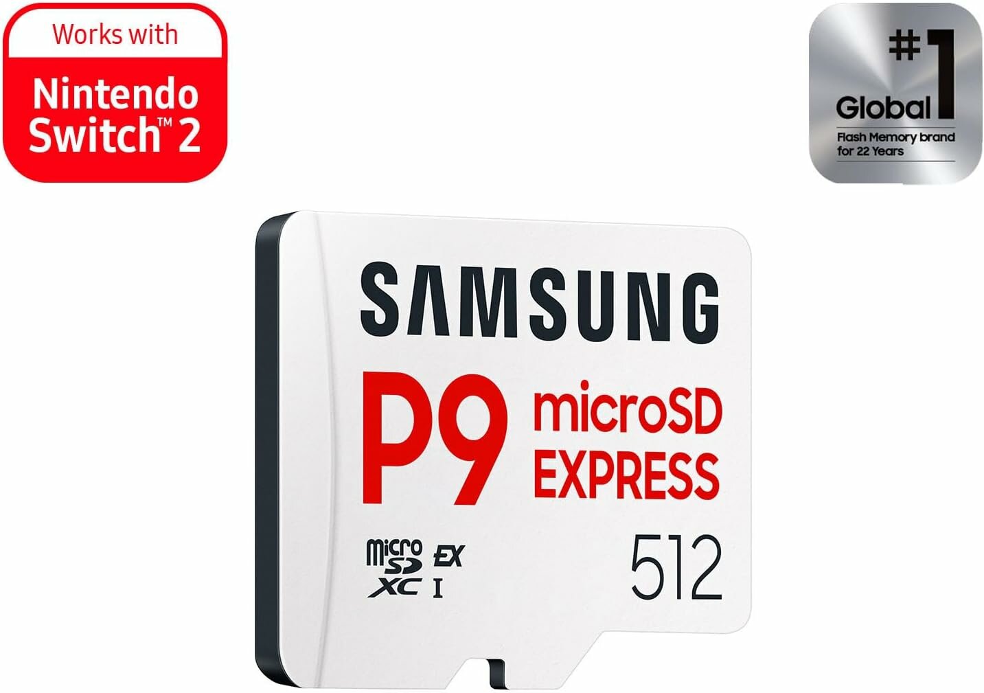 Карта памяти Samsung P9 Express microSD 512 GB, совместима с Nintendo Switch 2