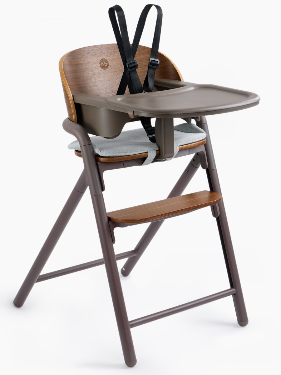 Стульчик для кормления Happy Baby VINCENT, детский стул для кормления ребенка со спинкой, до 100 кг, коричневый