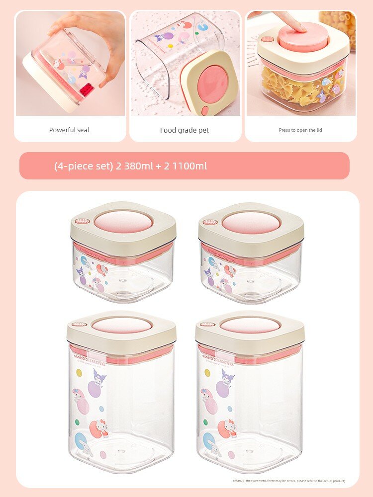 Контейнер для хранения пасты Sanrio Hello Kitty, герметичный, с завинчивающейся крышкой, для макарон, пищевой, с