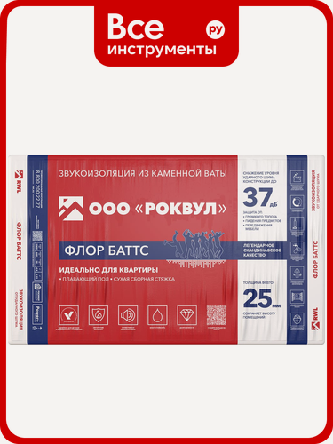 Изображение товара Теплозвукоизоляционная плита RWL флор баттс 25 мм 333504