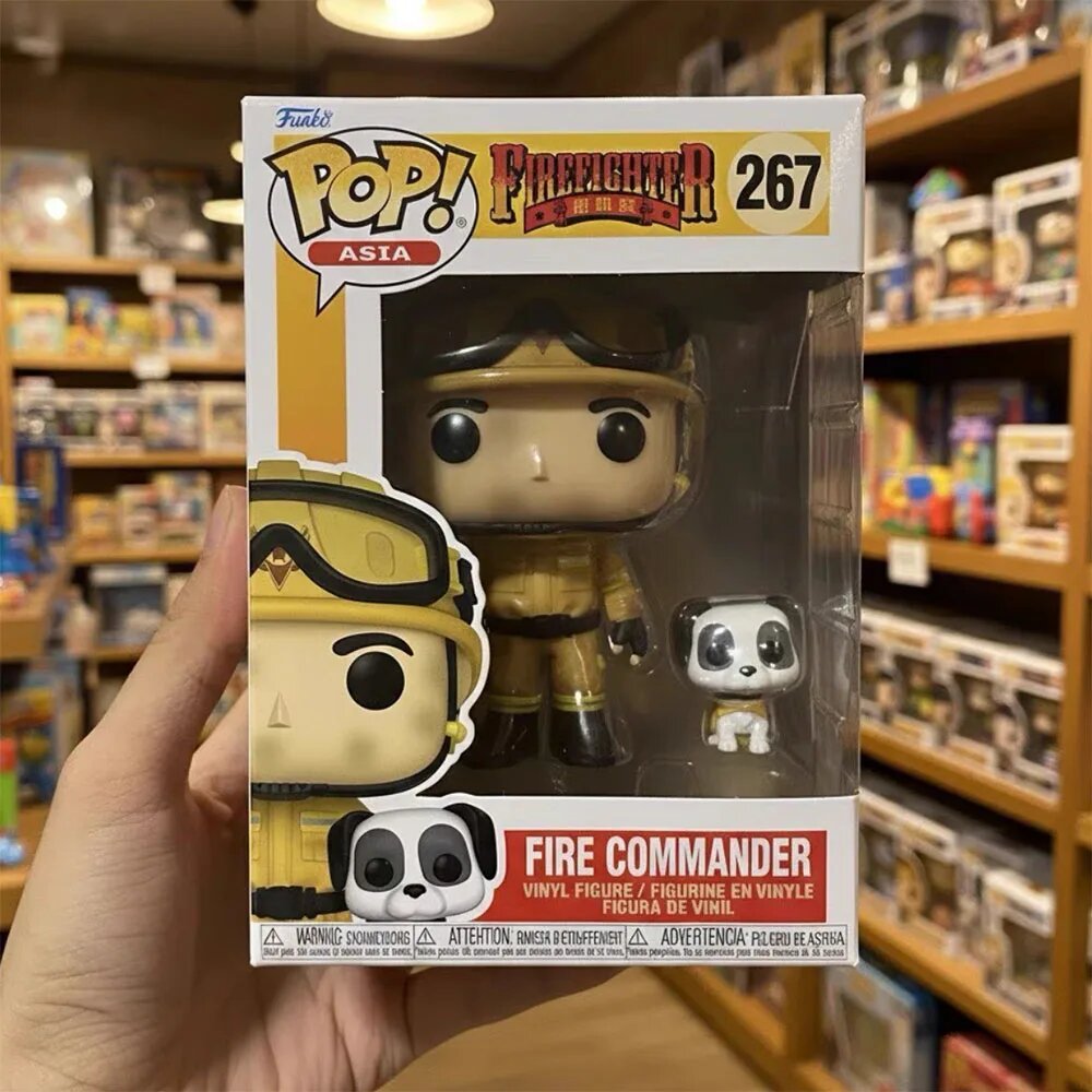 Пожарный Funko Pop Asia # 267 пожарный командир с собакой, виниловые фигурки, игрушки, забавная коллекция, декор, куклы, подарки для детей