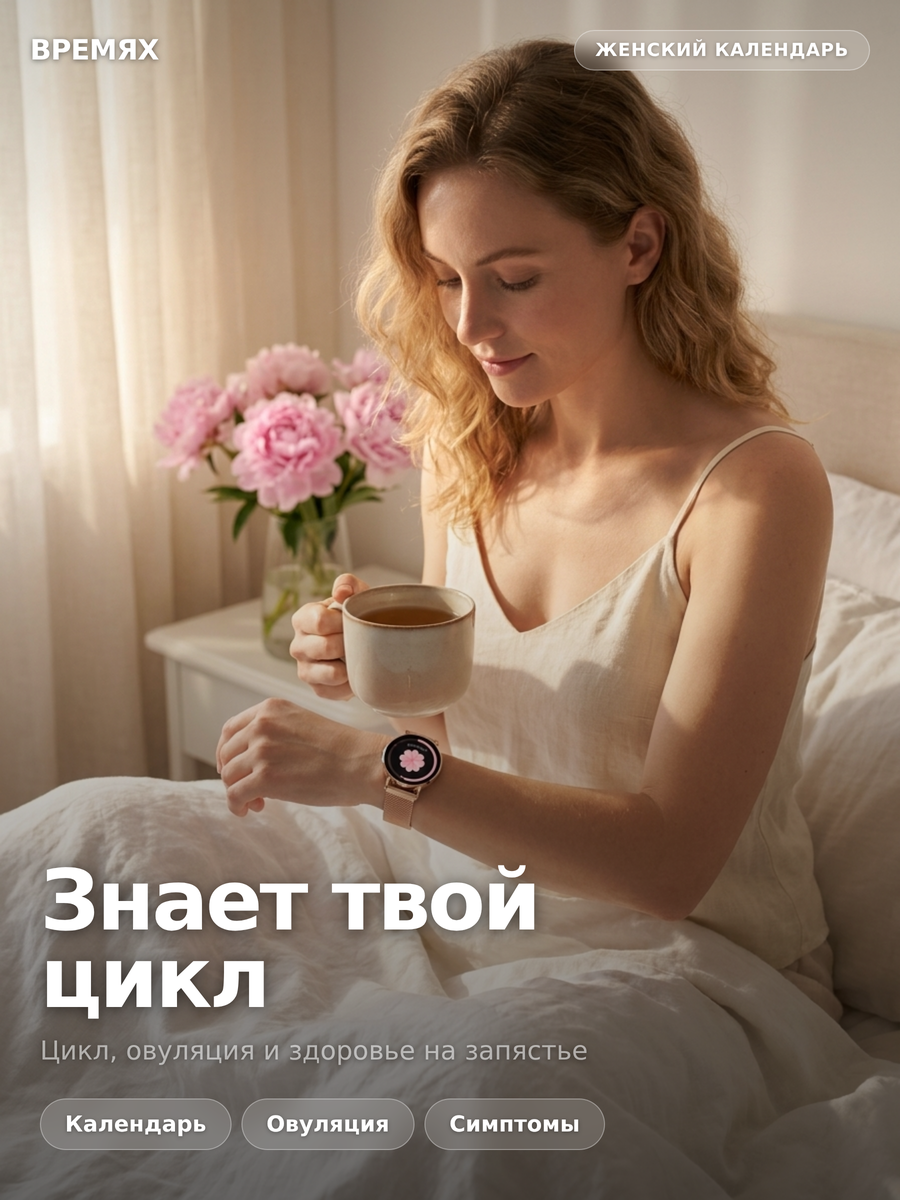 Смарт-часы женские AMOLED с GPS, Bluetooth-звонками и 3 ремешками — фото 1