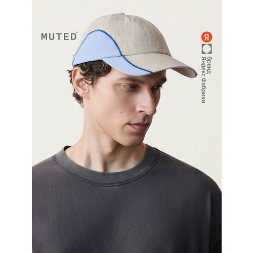 фото Бейсболка muted из смесового хлопка с нейлоновыми вставками для мужчин, размер one size, молочный