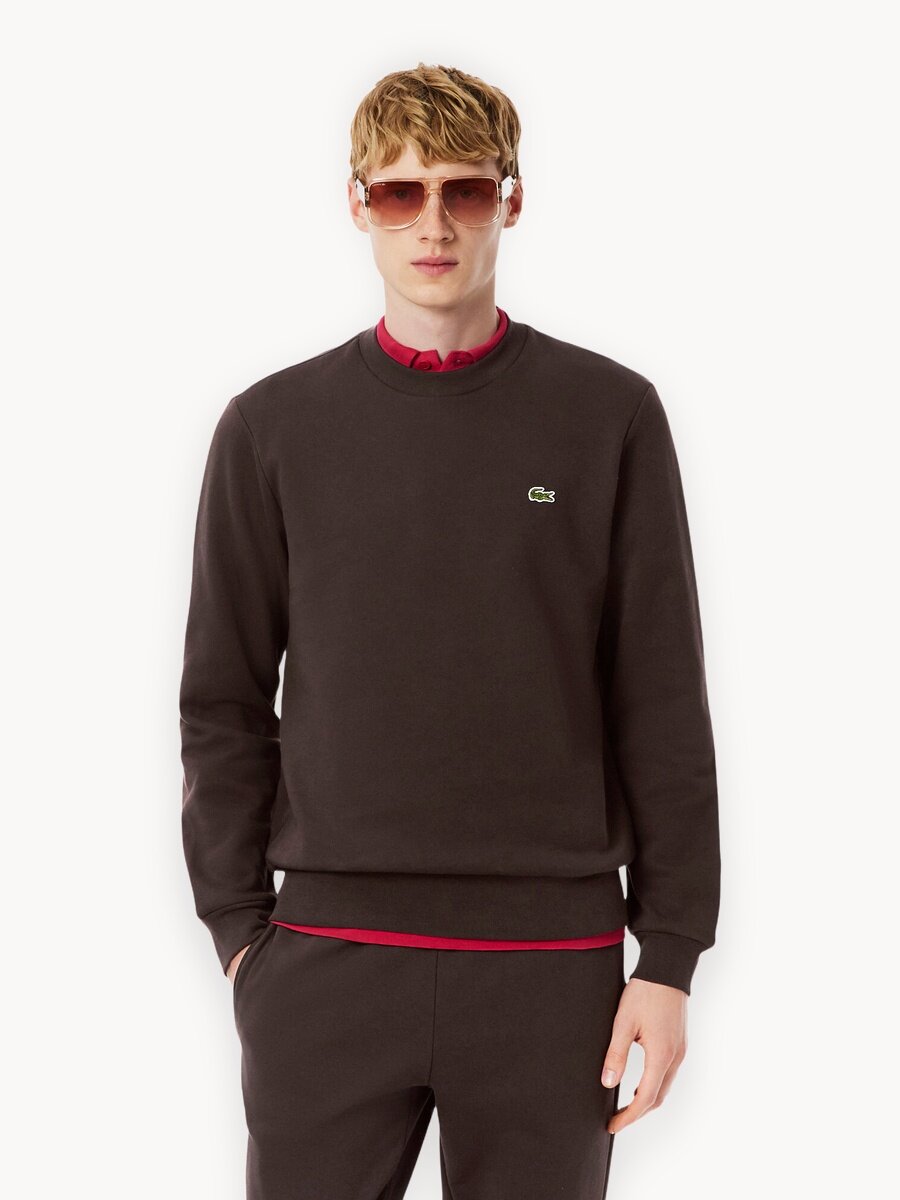 Свитшот LACOSTE, размер 7 UK, , коричневый