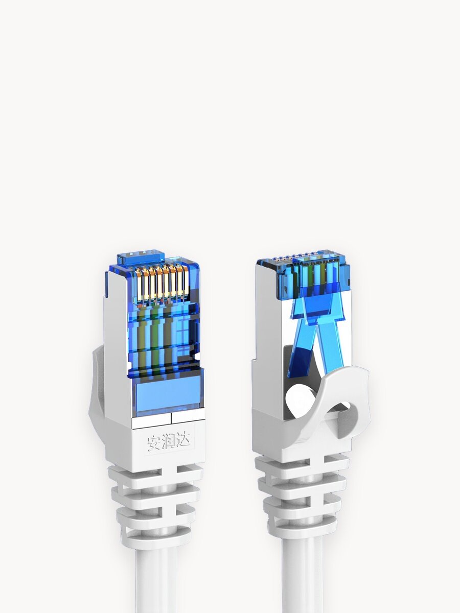 Кабель для подключения интернета LAN коммутационный шнур патч-корд витая пара Anrunda RJ-45 CAT6,1 гбит/c, 3 м, белый