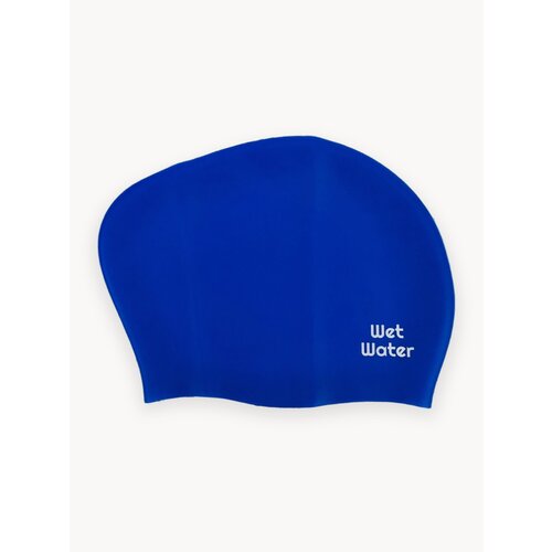 Шапочка силиконовая для плавания Wet Water Extra для длинных волос синяя