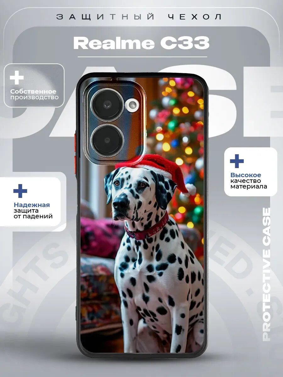 Чехол на Realme C33 с принтом далматинец
