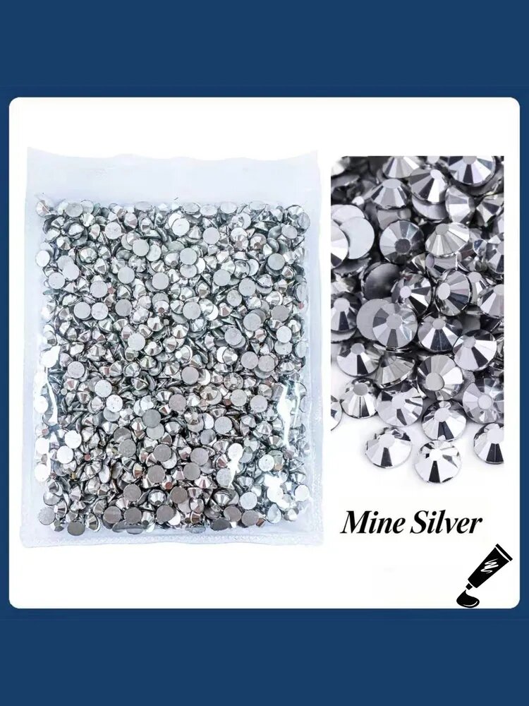 14400 штук Mine Silver Mix Size Silver Bottom большие упаковки высококачественные холодные стразы