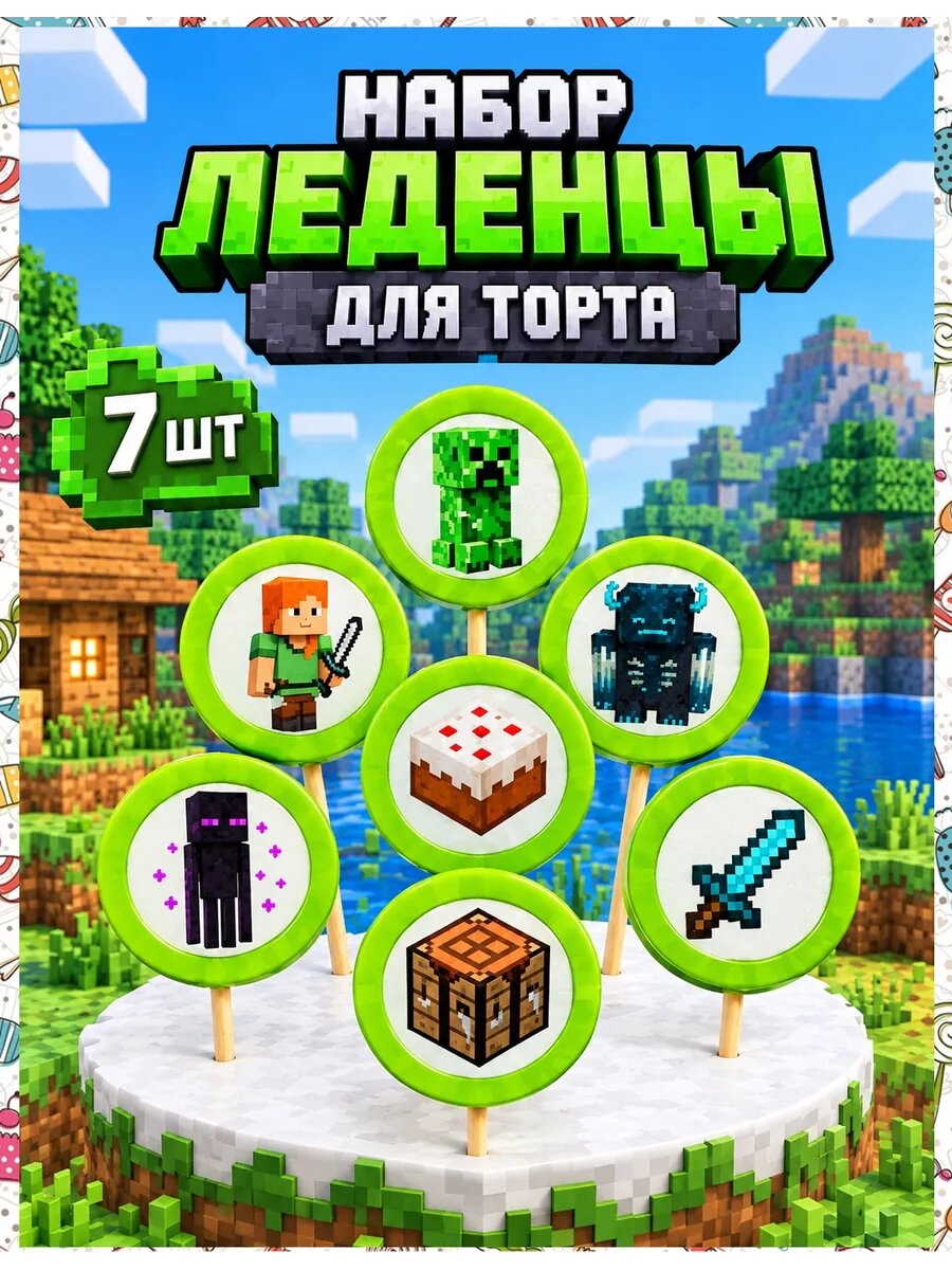Леденцы на торт Майнкрафт. №7