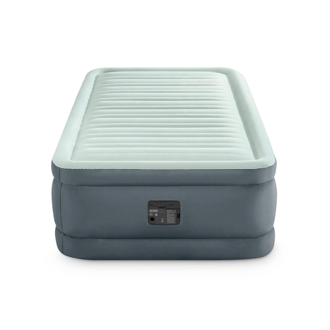 Кровать надувная Intex PremAire Elevated Airbed (64902) нагрузка до 136 кг, Fiber-Tech, флокированное покрытие, серый