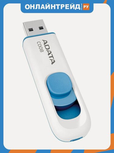 Изображение товара USB флешка Adata C008 16Gb white/blue USB 2.0