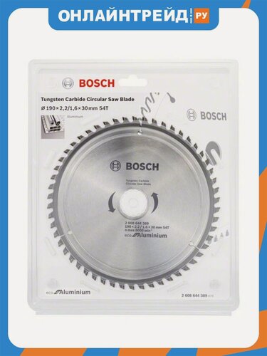 Изображение товара Диск пильный Bosch 2.608.644.389 ECO ALU/Multi 190x30-54T для алюминия/мультиматериал
