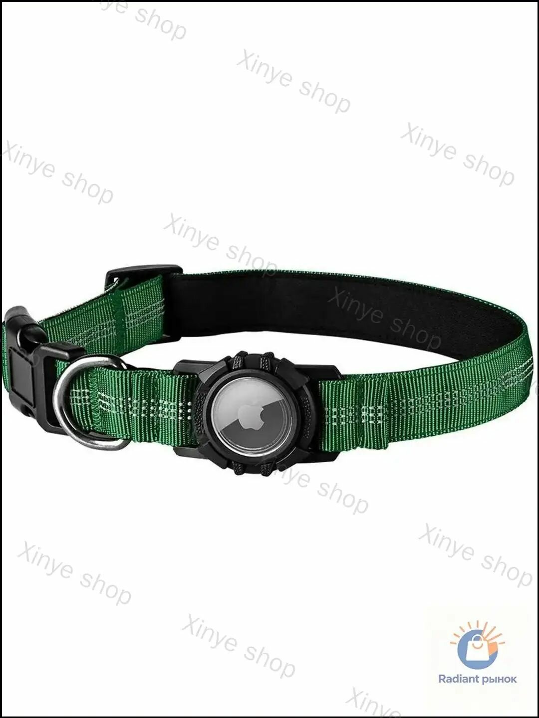 Ошейник для собак с кармашком для AirTag, из неопрена (мягкая подкладка), дышащий, не натирает шерсть, регулируемый. Можно использовать как обычный ошейник. Для мелких и крупных пород.