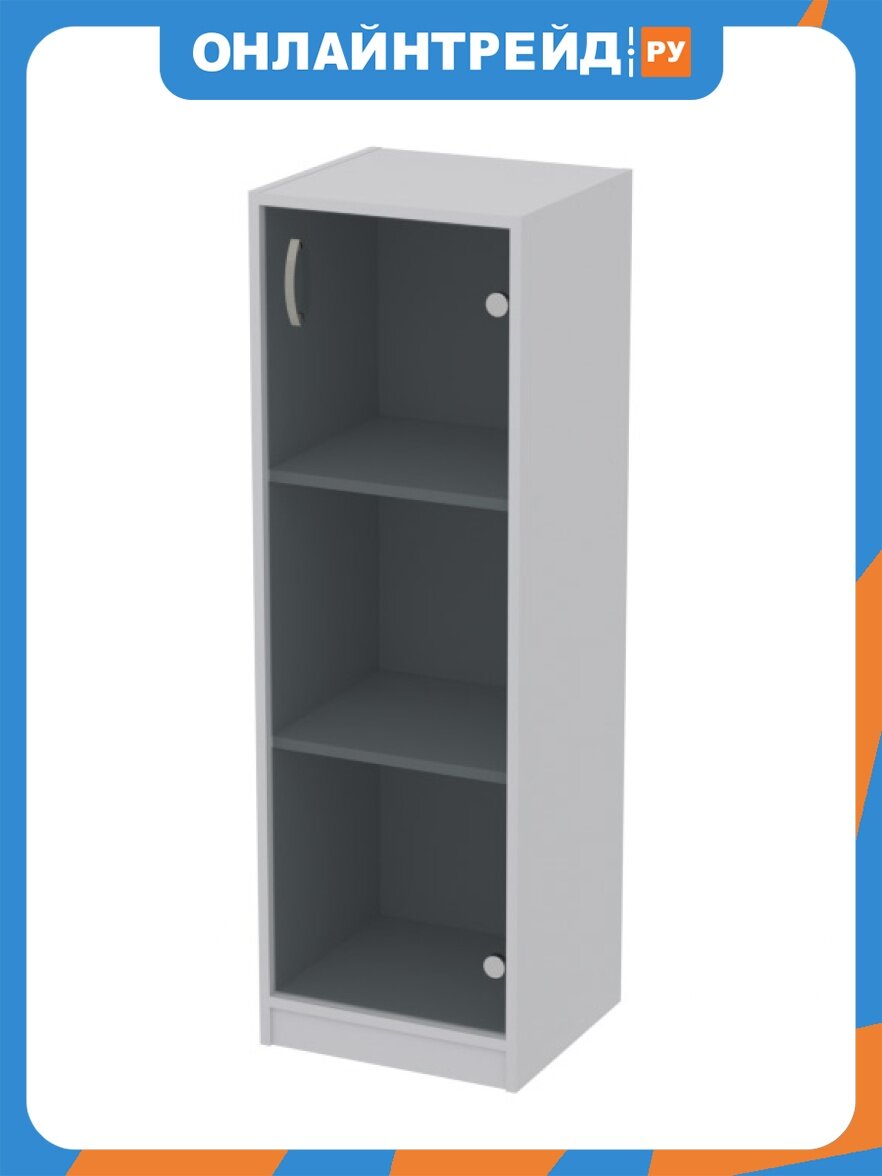 Стеллаж Меб-фф офисный СБ-61+А5 графит цвет Серый 40/37/123 см