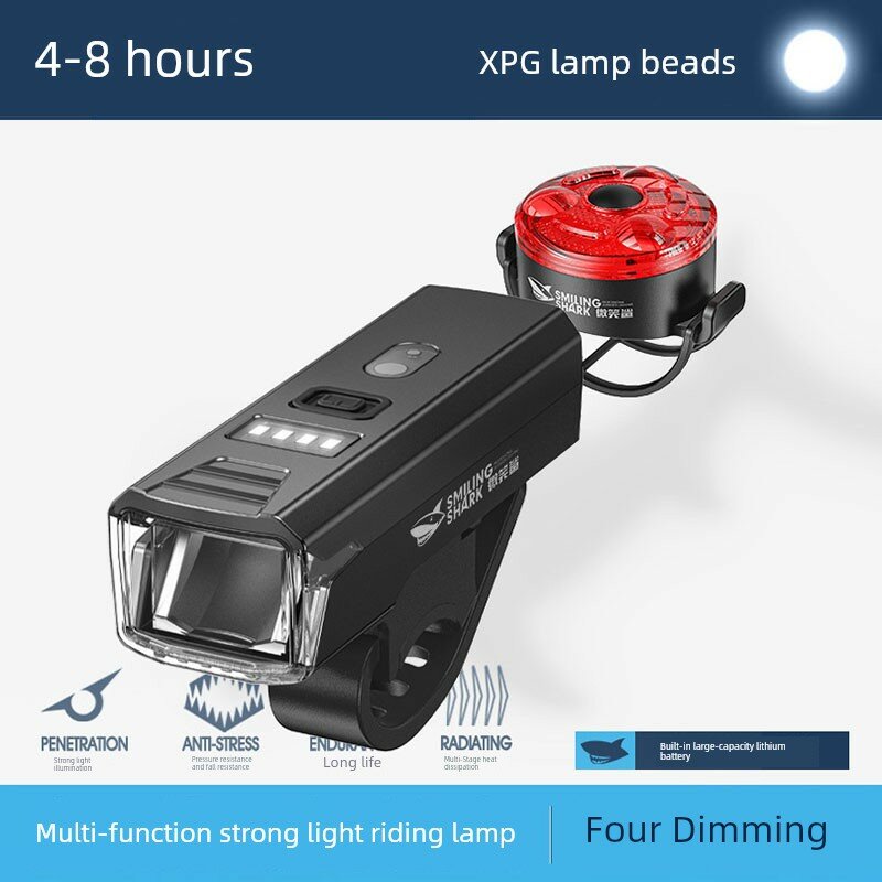 Комплект переднего и заднего фонаря для велосипеда с чипом XPG LED, 4 режима регулировки яркости для лучшей видимости