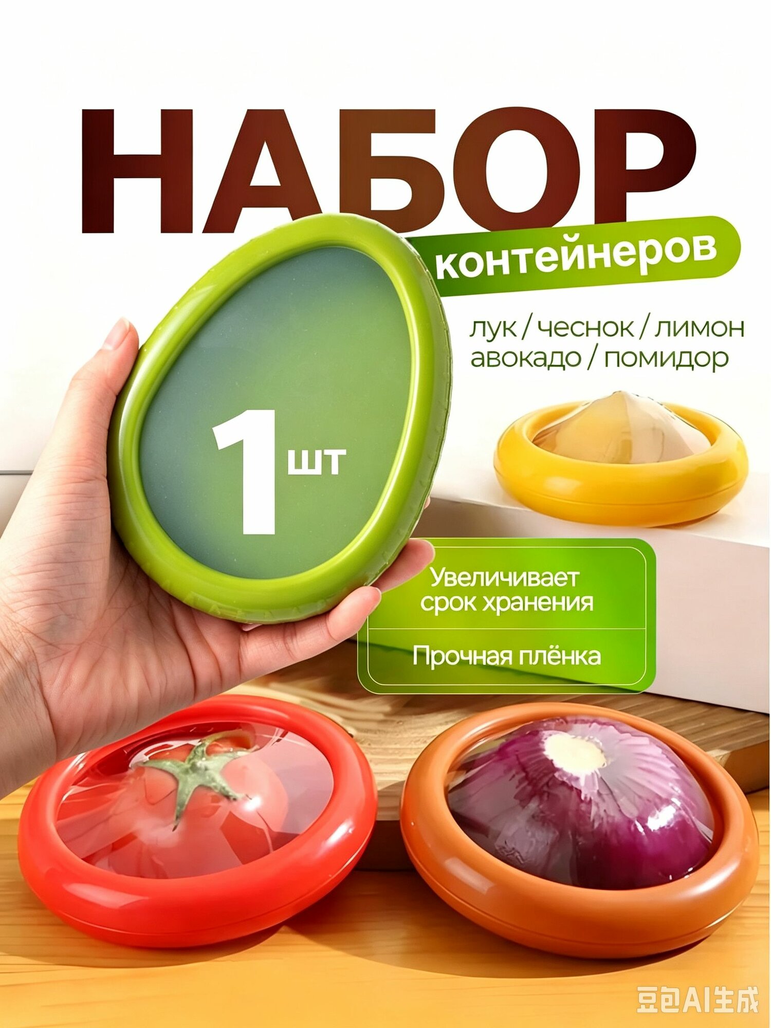 Крышка для контейнера 0,13 мл 1 шт пластик, вакуумное хранение