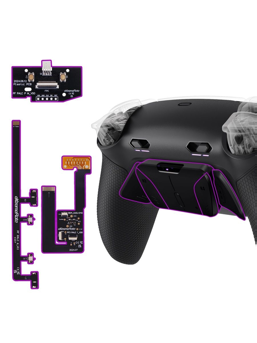 EXtremeRate RISE4 Plus MAX задние кнопки для PS5 Controller BDM-030/040/050/060, ремаппинг, Clicky Trigger Stops, грип