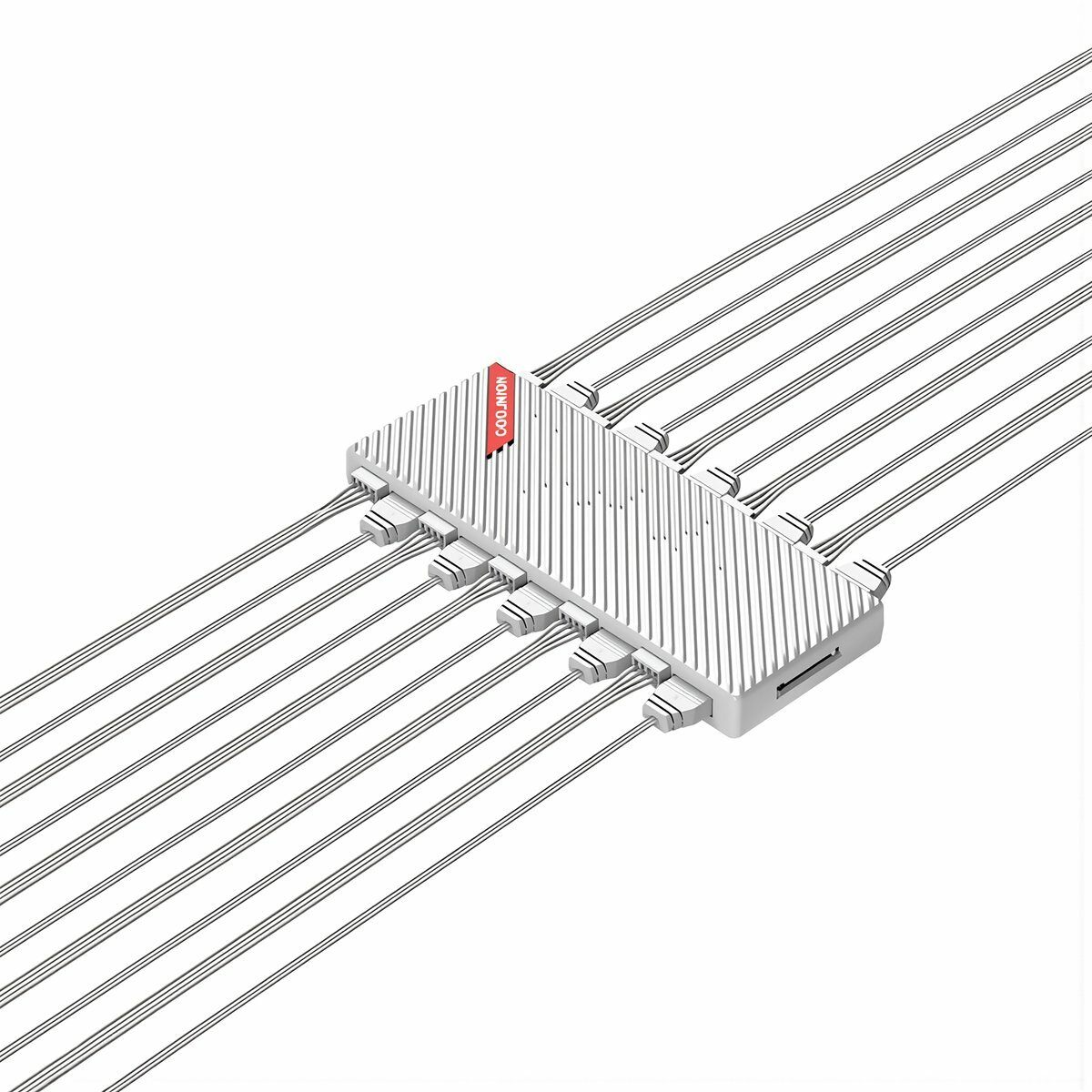 Хаб вентиляторный PWM ARGB 10 портов 5V 3Pin белый толщина 16.8 мм маленький размер для экономии свободного места внутри компьютерного корпуса при сборке