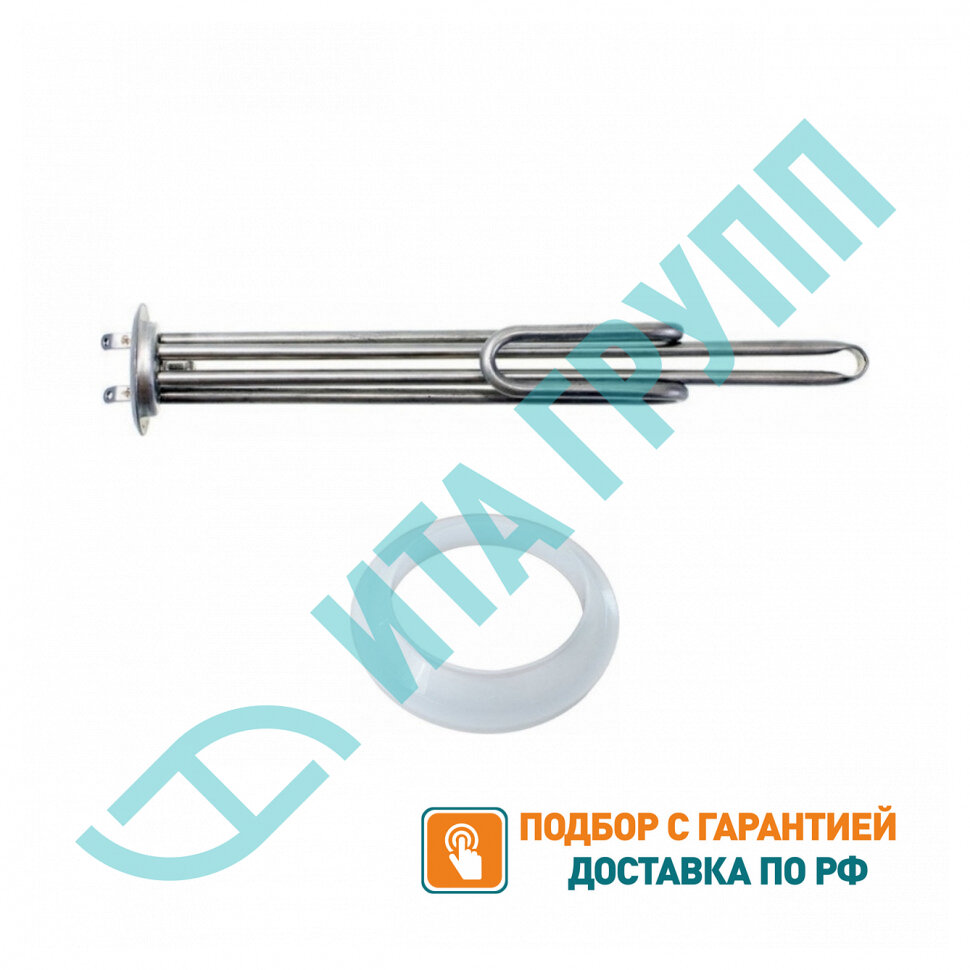 Комплект ТЭН 1,3кВт (1300Вт) RF для водонагревателя Thermex, Garanterm, под анод М6, контакты под винт + прокладка, 20447K1