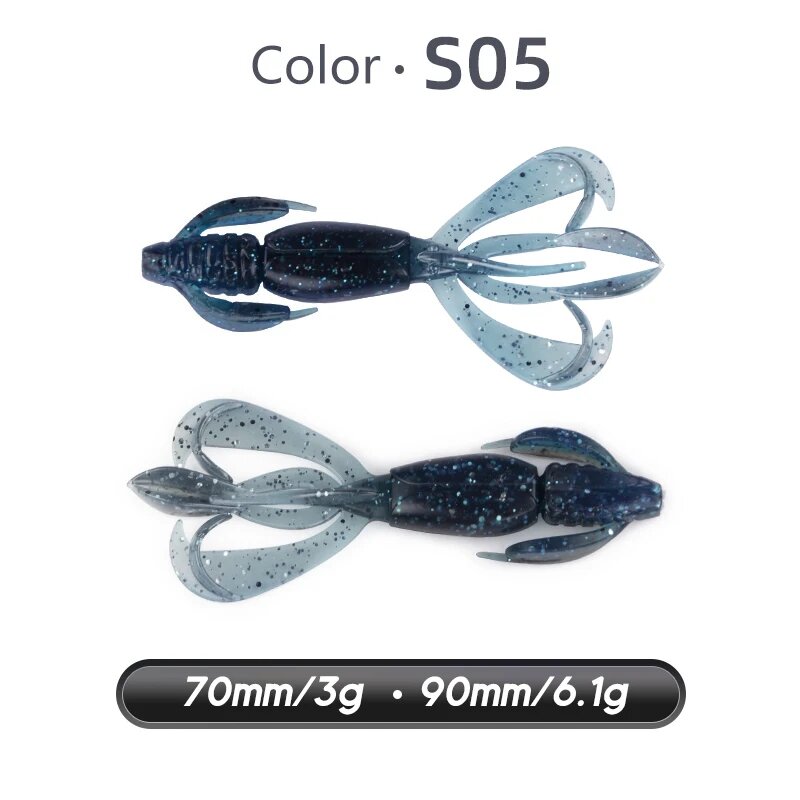 MEREDITH Crazy Flapper Силиконовые Приманки для Рыбалки 70мм/90мм Синий, 70mm, Fishing Lure S05