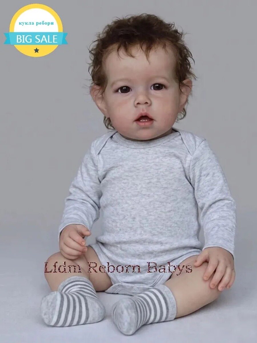 20 дюймов Кукла Реборн с волосами Reborn Liam, тканевое тело