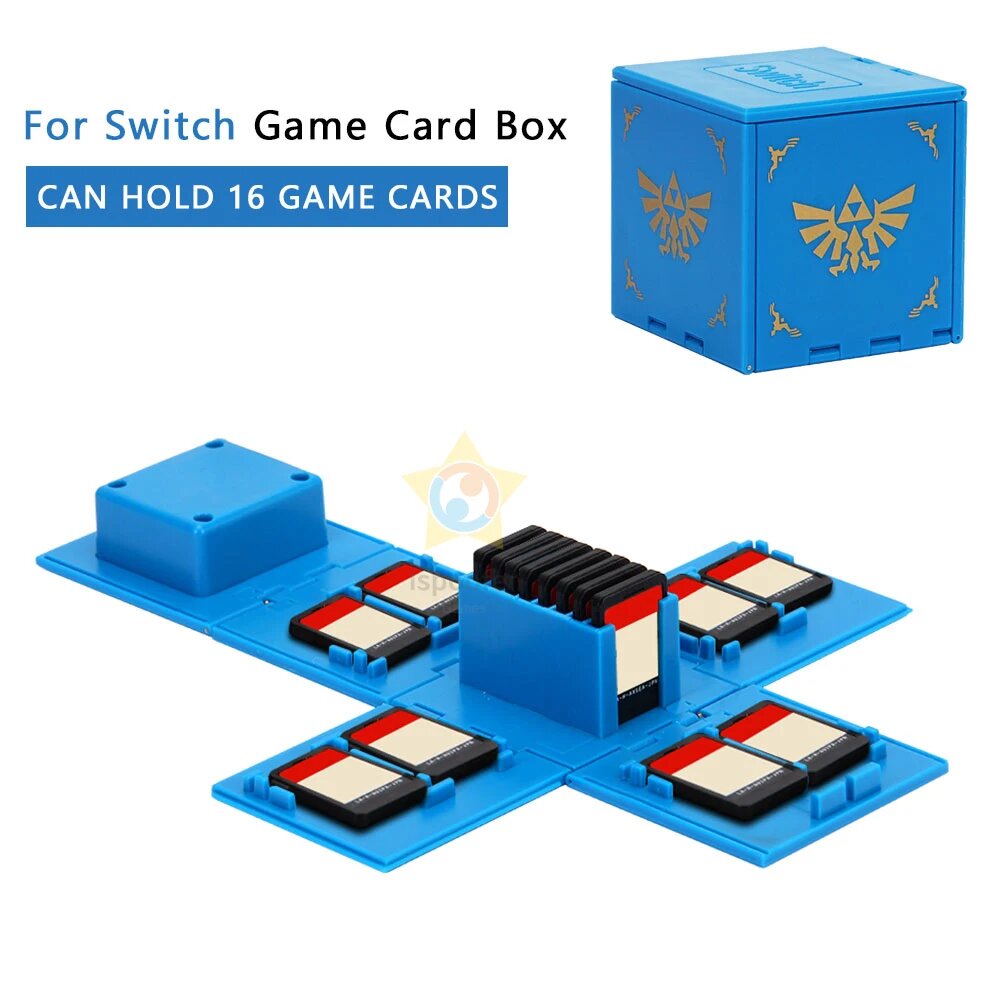 Органайзер для карт Nintendo Switch, 16 карт, синий