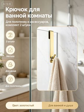 Крючок для ванной, для душевой кабины, для полотенец, 2 шт, Артикул: 5562350281