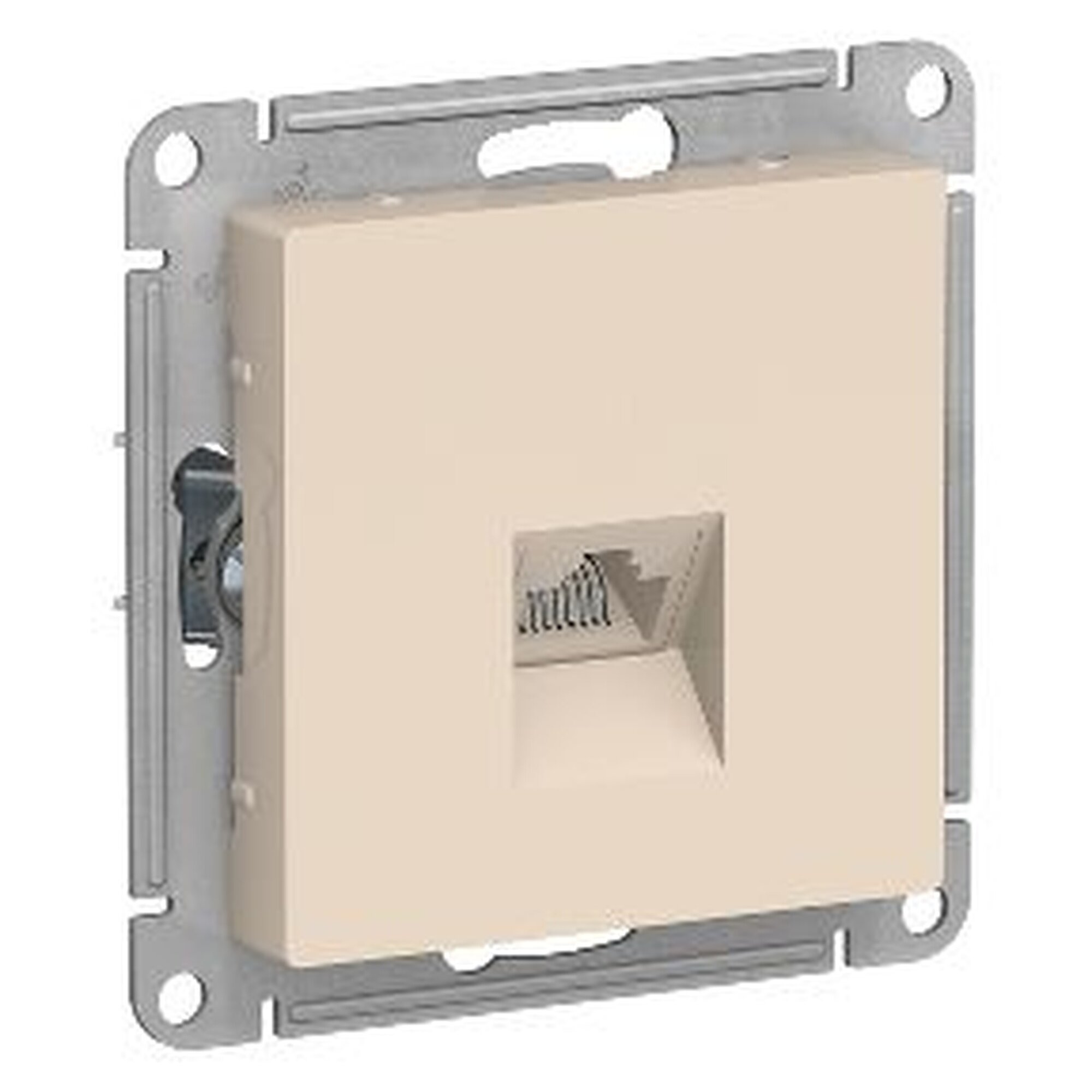 Розетка компьютерная RJ45, механизм, цвет Бежевый AtlasDesign, 1 шт.