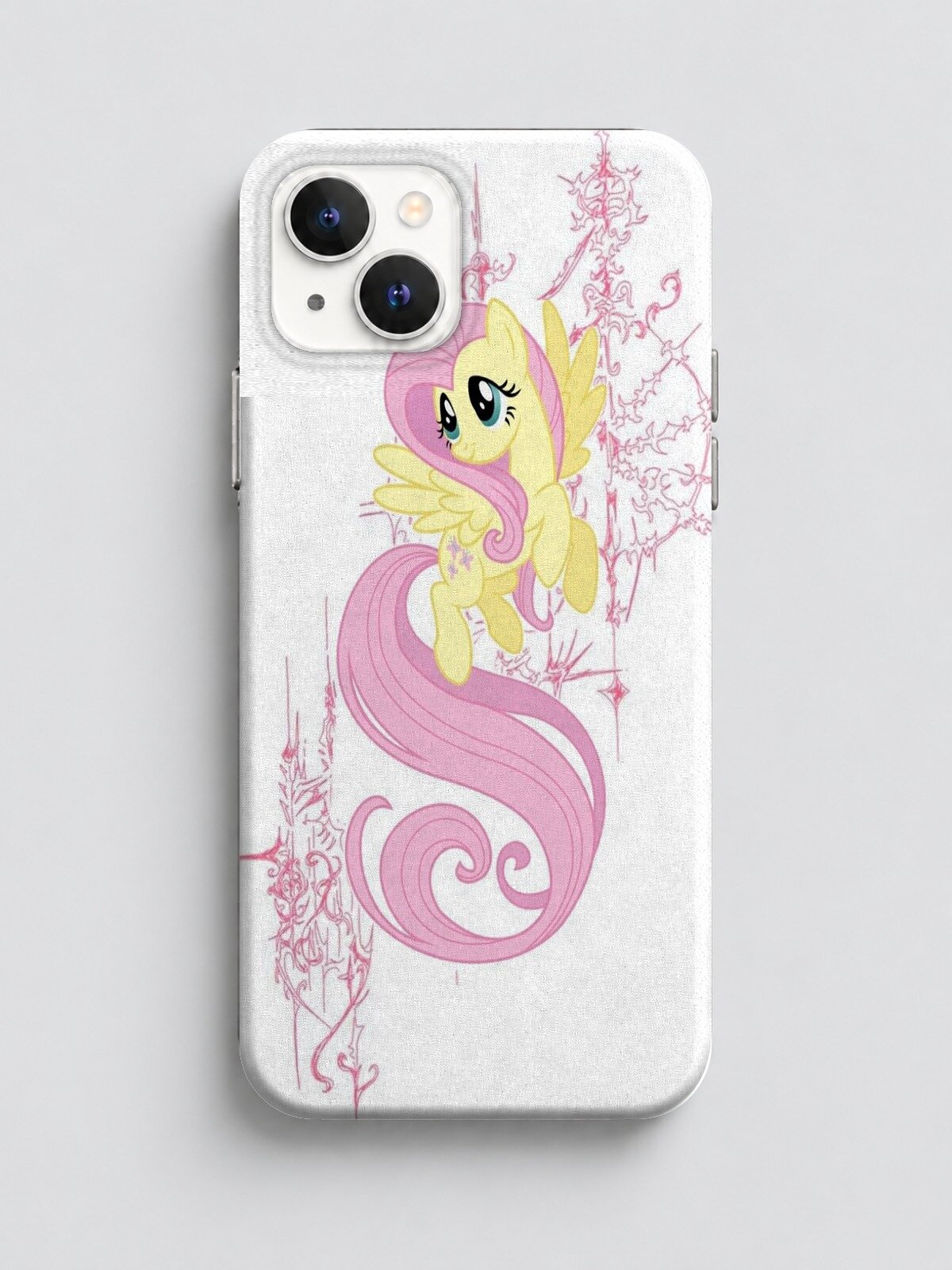 Прозрачный чехол на iPhone 15 Флаттершай My Little