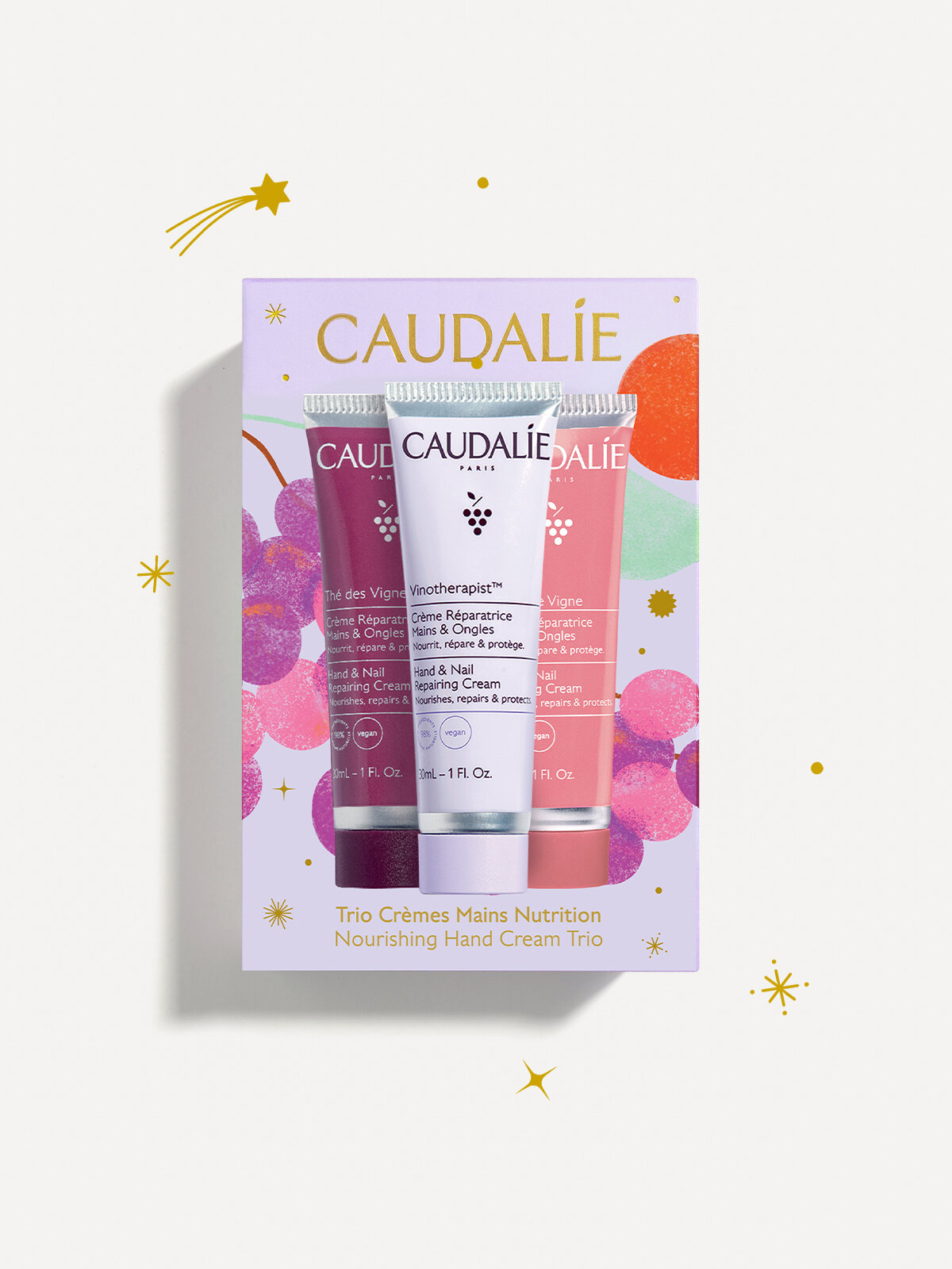 Caudalie Подарочный Набор Трио изысканных кремов для рук и ногтей