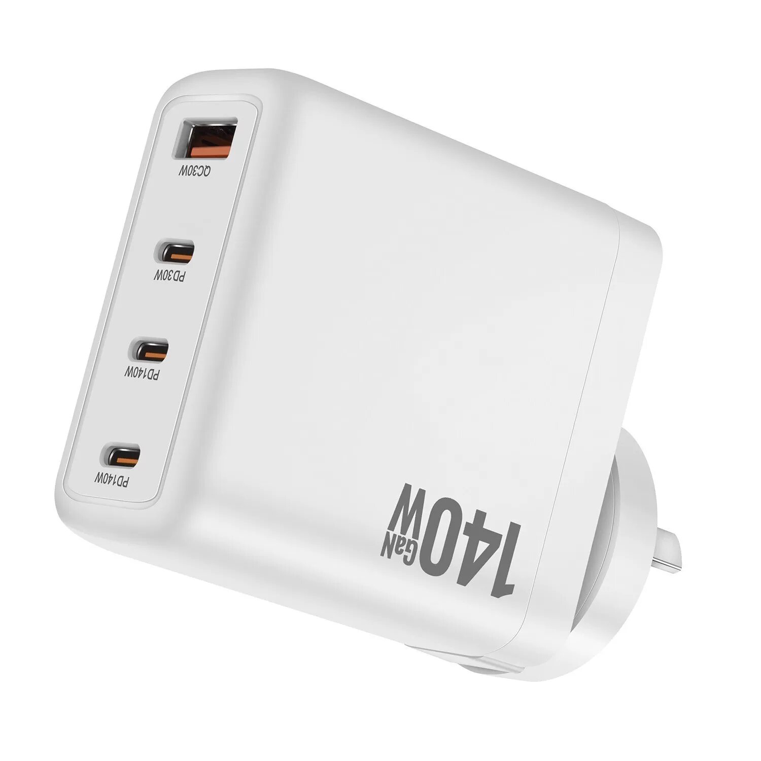 140 Вт GaN зарядное устройство с 3 портами USB-C и 1 портом USB-A для австралийского стандарта