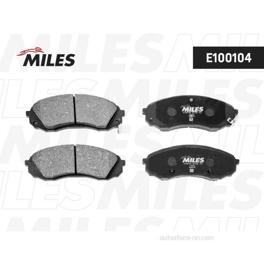 MILES E100104 Колодки тормозные HAVAL H9/HYUNDAI H-1 02-/KIA CARNIVAL 06- пер. SemiMetallic
