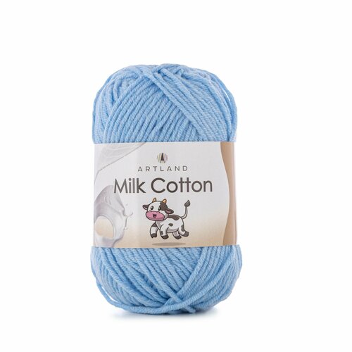 Пряжа для вязания Artland Milk Cotton 3 мотка (100 м, 50 гр), цвет 11 Голубой