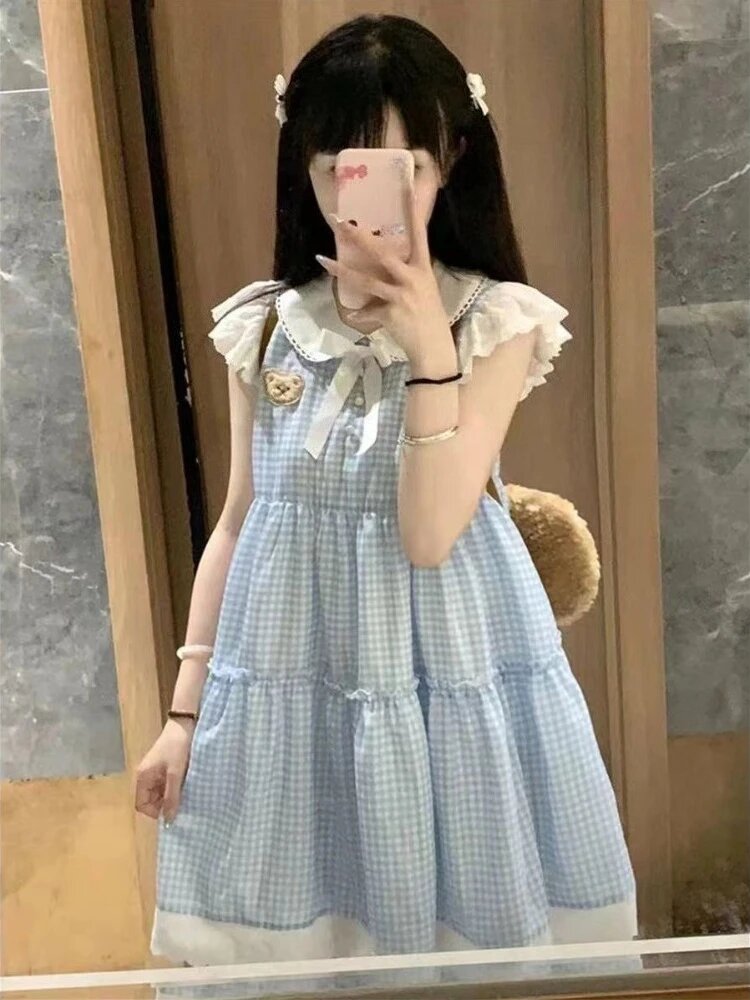 Платье корейское в клетку Plaid