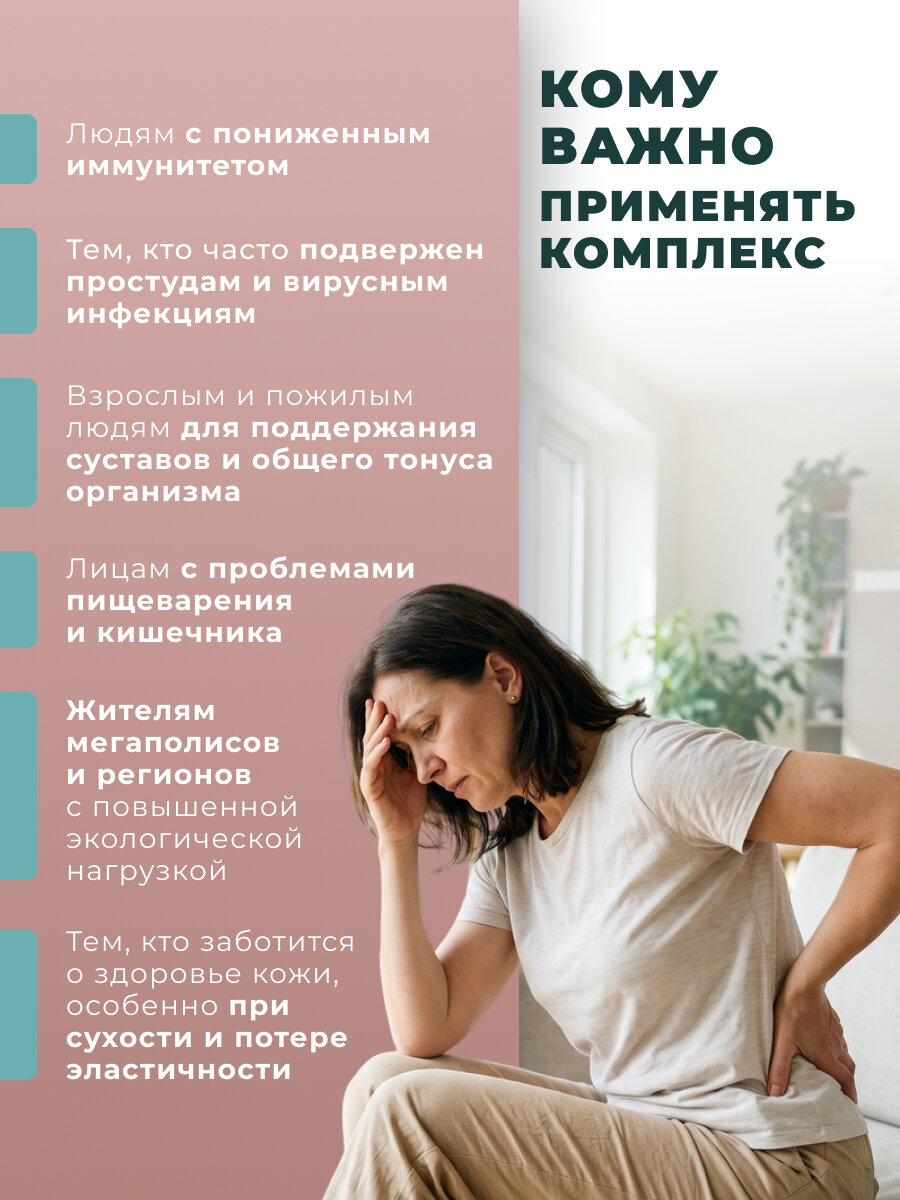 БАД Русвита Иммуно, Hondroksil: комплекс для поддержки суставов, иммунитета и связок, натуральный, 60 капсул — фото 1