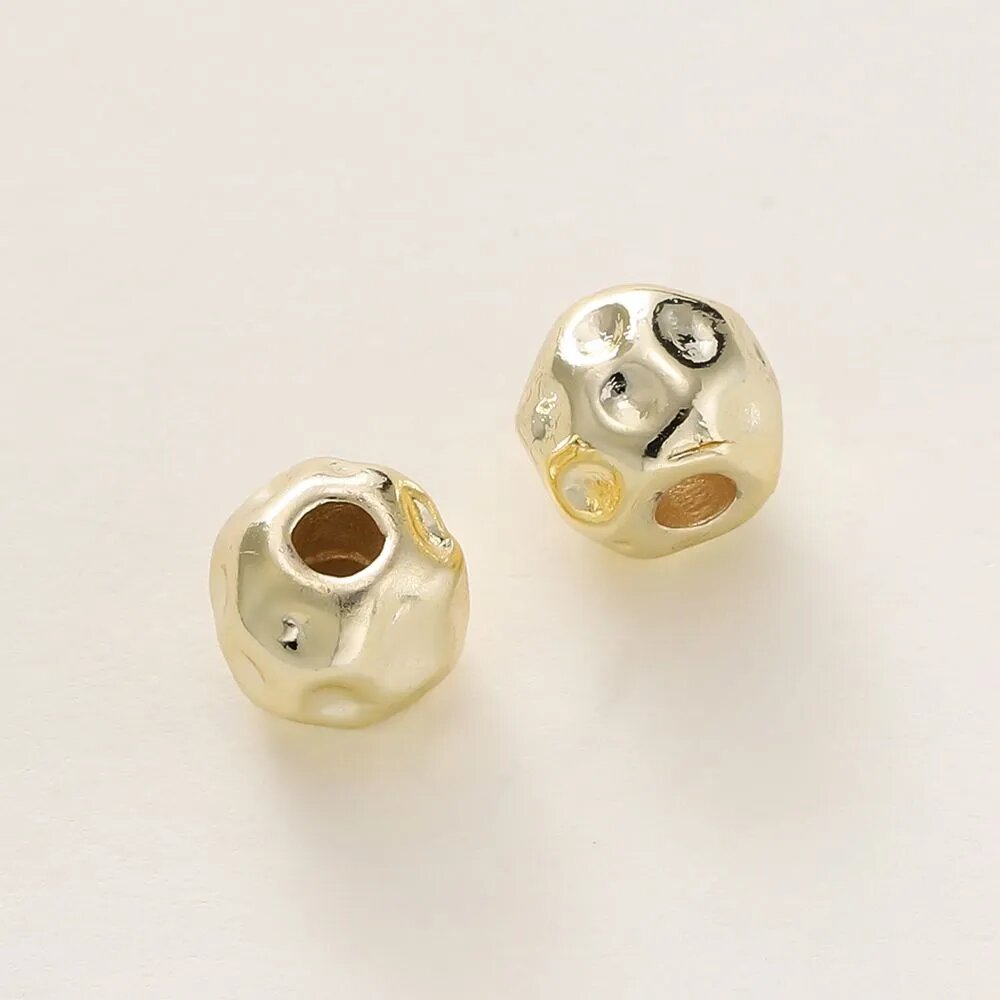 Разделительные Ажурные бусины 6 мм, цвет золота 14k, 5 штук