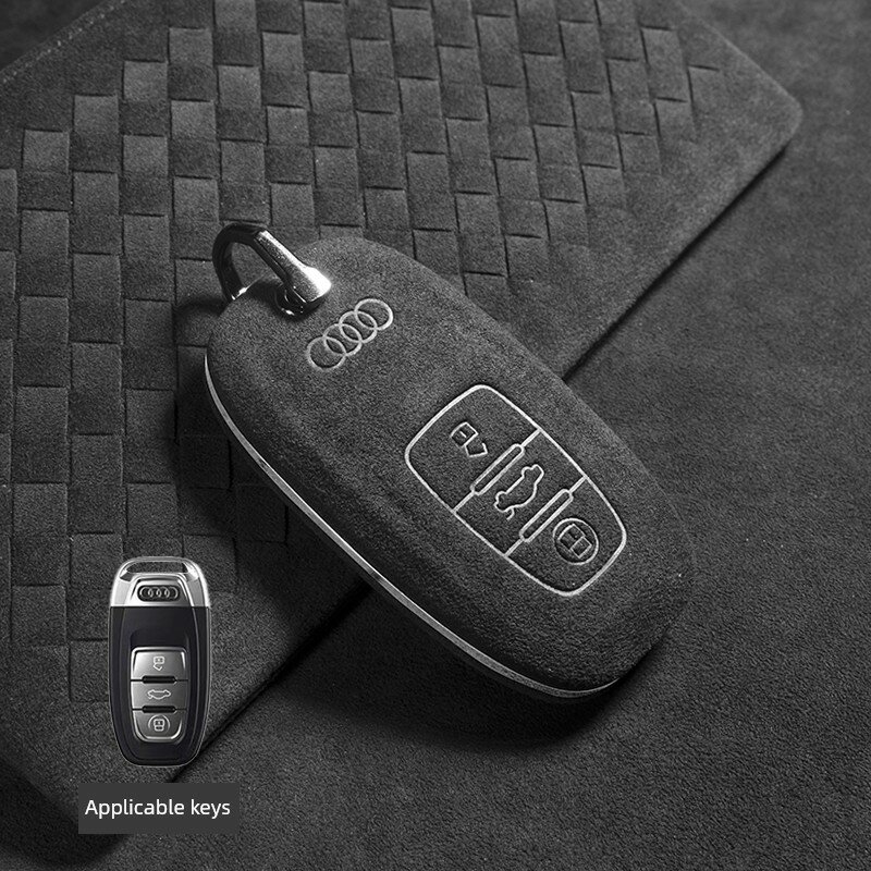 Премиум-чехол для ключа Audi C-стиль с одинарной оболочкой и кулачковым замком в угольно-черном цвете, материал