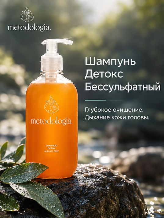 Шампунь для волос FABRIK Metodologia Детокс бессульфатный 520мл
