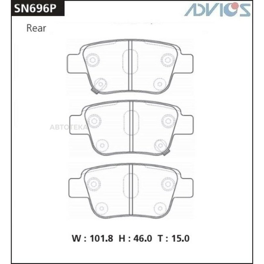 Колодки тормозные ADVICS SN696P