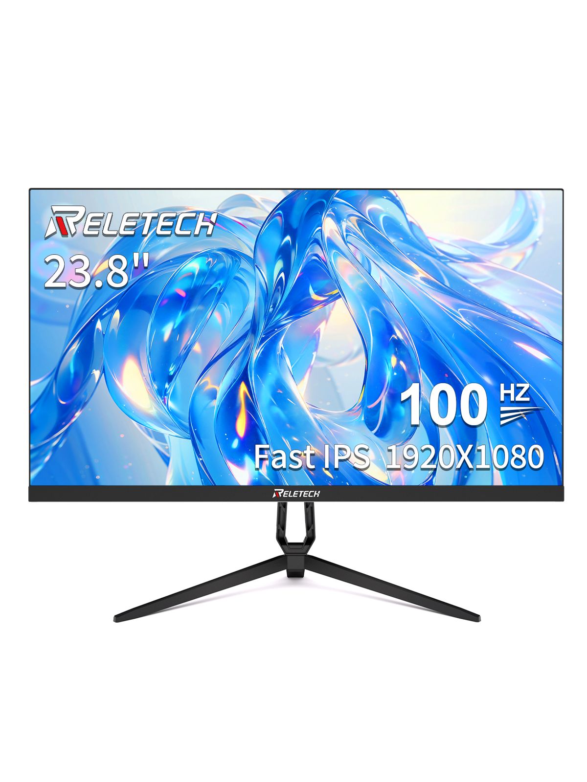 Reletech 23.8" Монитор Fast-IPS монитор 100 Гц FHD 1 мс отклик офисный/игровой, IPS, 1920x1080, 100 Гц, темно-серый