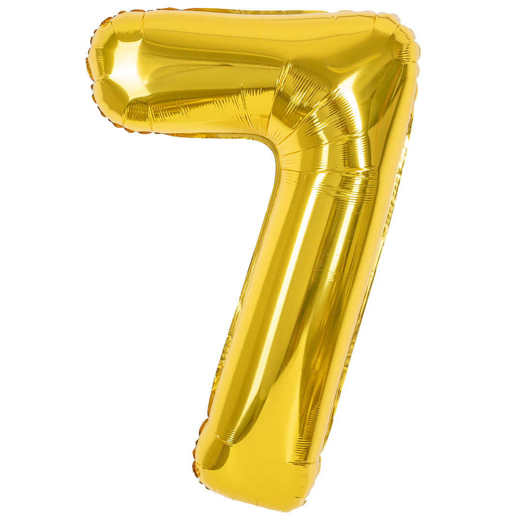 Воздушный шар цифра 7 золотистый 102 см — фото 1