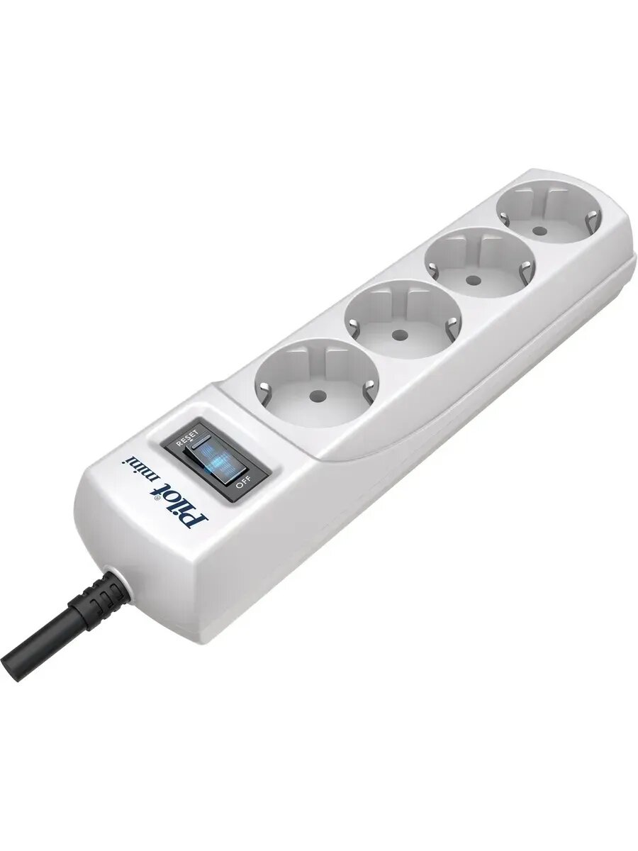 Сетевой фильтр Pilot mini 4 розетки, с заземлением 5 м — фото 1