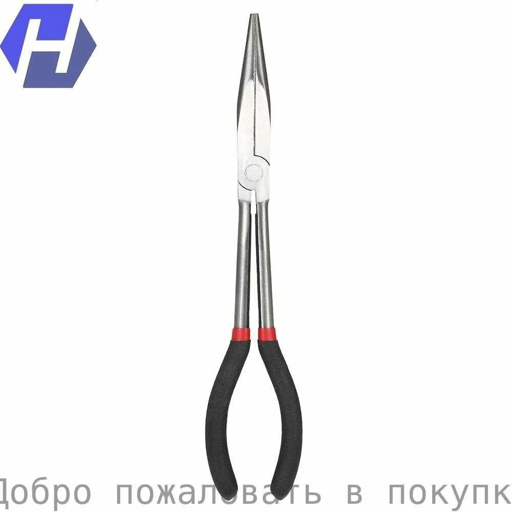 Плоскогубцы с длинным носом 11 дюймов, сталь 45, черный + серебристый, 1 шт
