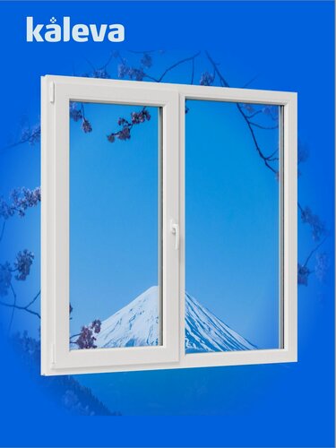 Изображение товара Окно Kaleva 151х139 2-створчатое поворот-откидная левая и глухая двухкамерный стеклопакет с энергосберегающим напылением