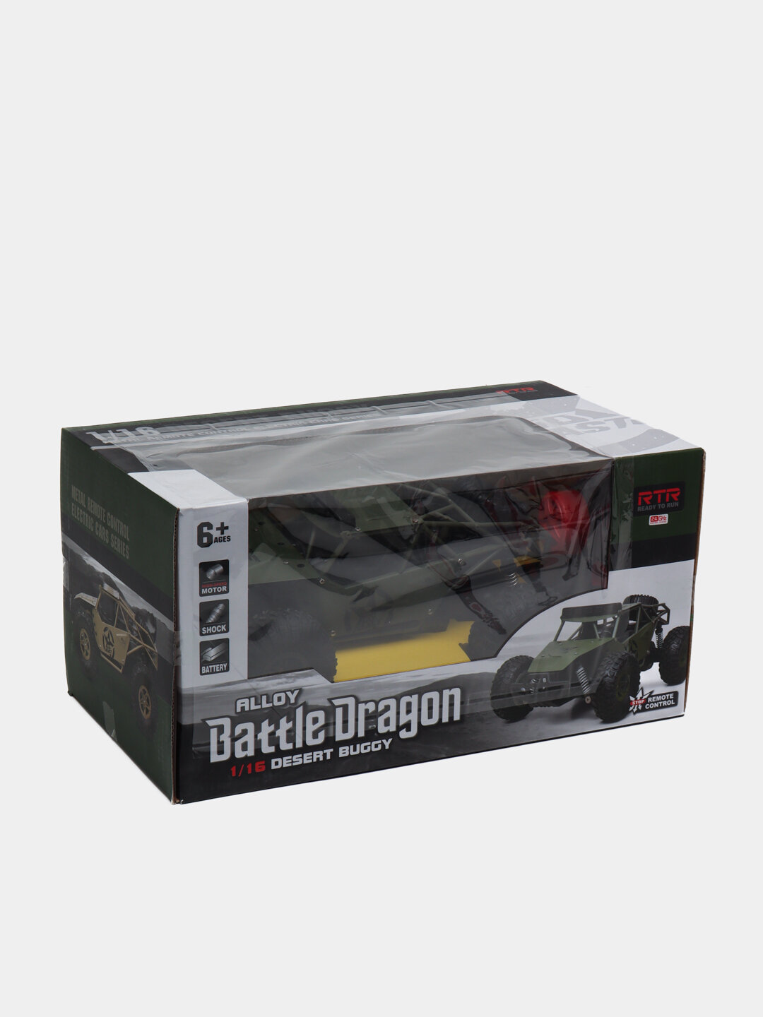 Металлический корпус, радиоуправляемый внедорожник военный Desert Buggy Battle Dragon