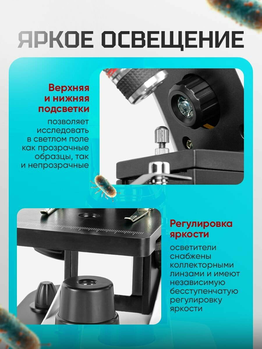 Микроскоп школьный Эврика 40х-1600х — фото 1