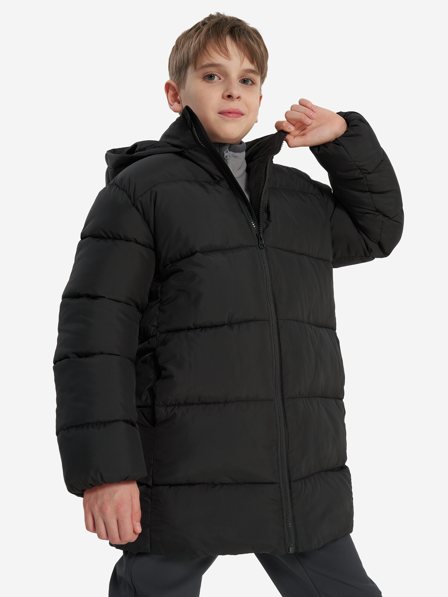 Пуховик GSD, размер 140-146, черный — фото 1