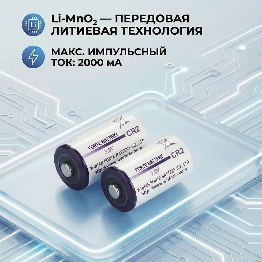 Батарейка литиевая "Forte", тип CR2, 3.0В, 2 шт