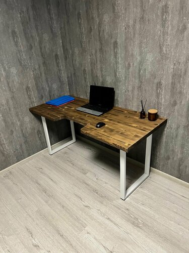 Изображение товара Компьютерный стол Лофт, 70х150х75, из массива натурального дерева, ножки метал